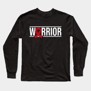 Hemophilia Warrior with Red Awareness Ribbon Long Sleeve T-Shirt